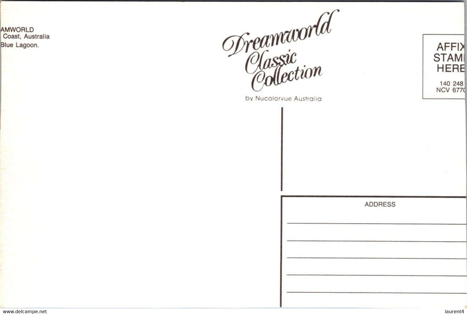 (2 H 55) Australia - QLD - Gold Coast Dreamworld (card Is Reduced In Size) - Gold Coast