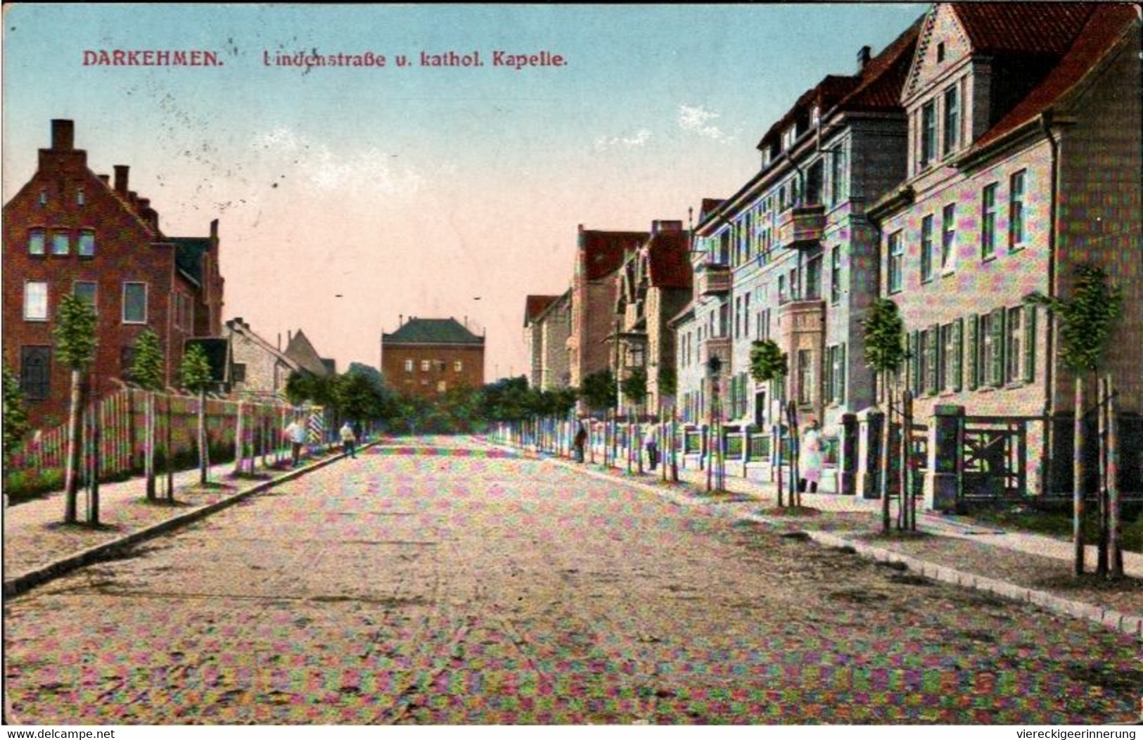 ! Alte Ansichtskarte Darkehmen , Lindenstraße, 1915, Feldpost, Ostpreußen - Ostpreussen