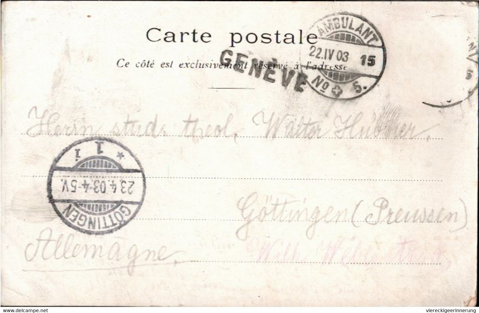 ! Alte Ansichtskarte Aus Genf, Geneve, Schweiz , 1903 - Genève