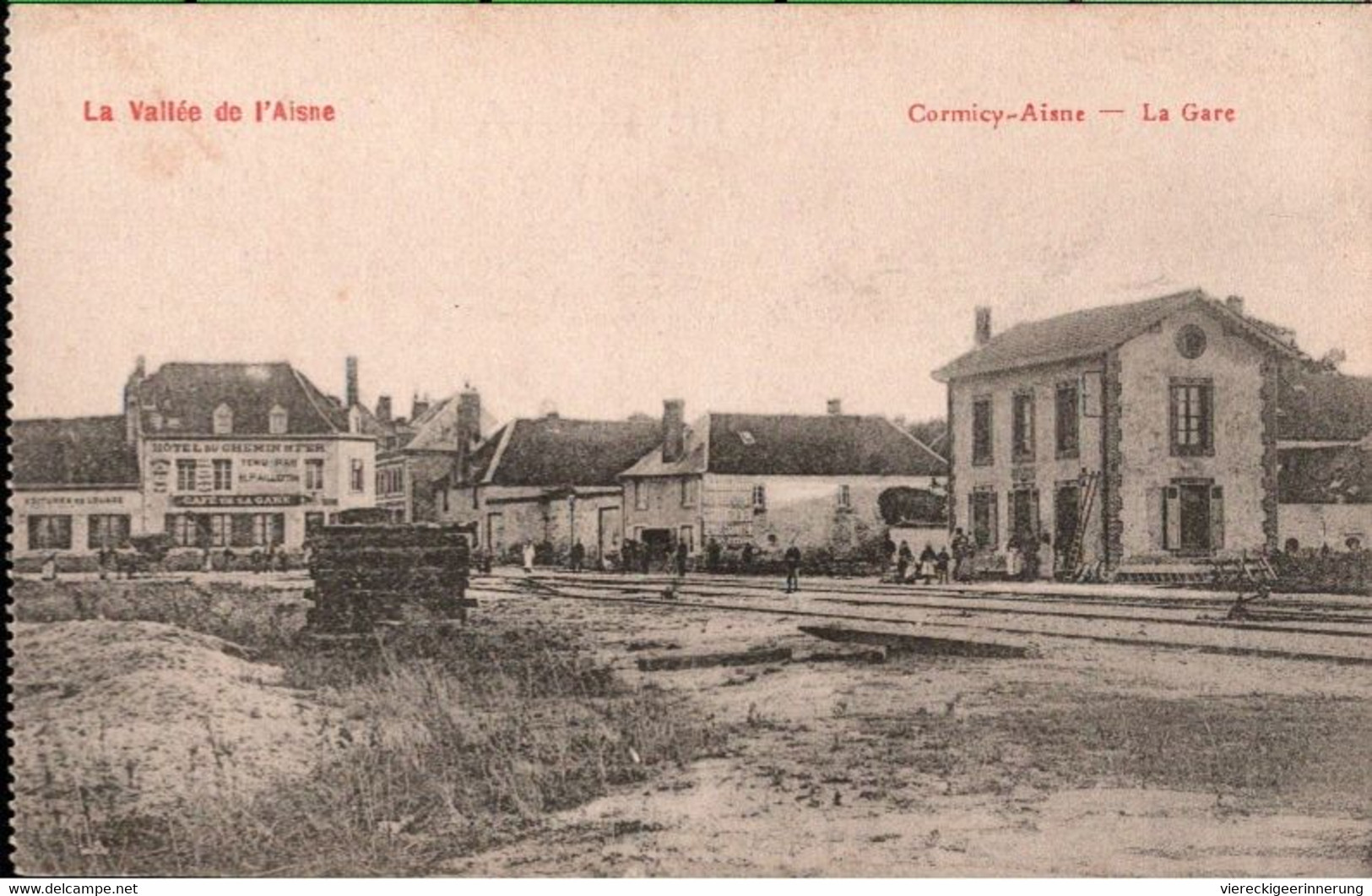! [51] Cpa Cormicy Aisne, La Gare, Bahnhof, 1916 - Stazioni Senza Treni