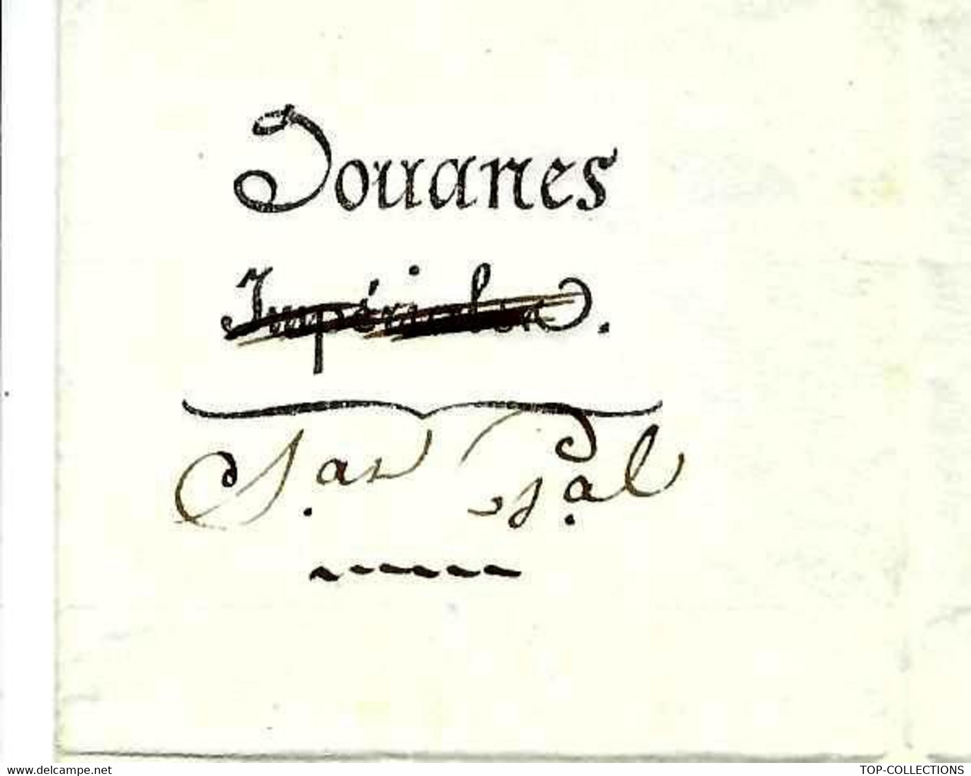 1814 ENTETE DOUANES IMPERIALES (rayé) Paris Pour Bordeaux Clossmann TAXE SUR SUCRE NAVIRE AMERICAIN DROITS DE DOUANE - Historische Documenten