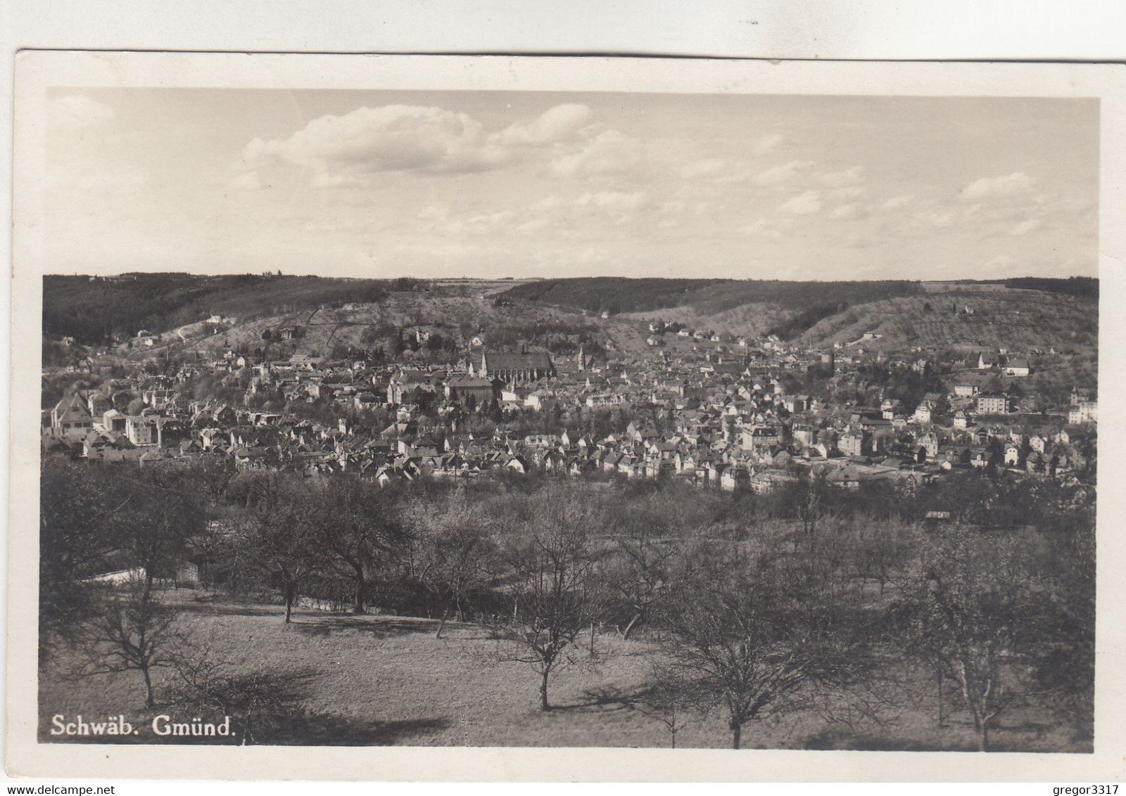 B1084) SCHWÄB. GMÜND - Blick über Kleine Bäume Auf Stadt Häuser ALT 21.8.1933 Lorch - Schwaebisch Gmünd