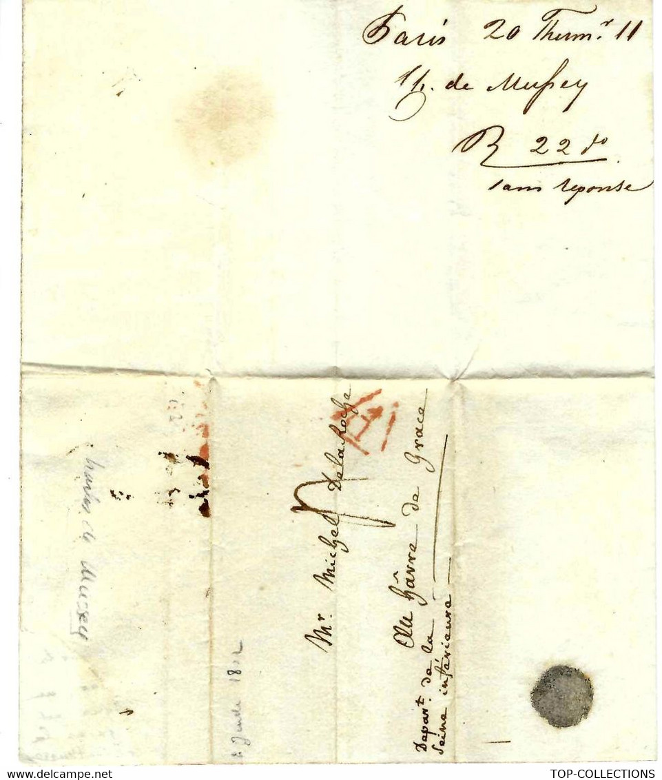 1803  Charles De Mussey à Paris Pour Delaroche Michel CORRESPONDANCE SIGNEE - Sonstige & Ohne Zuordnung