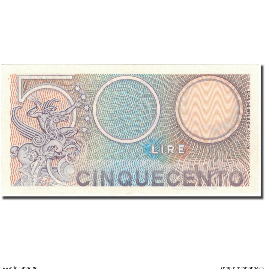 Billet, Italie, 500 Lire, 1976, 1976-12-20, KM:94, SUP - 500 Liras