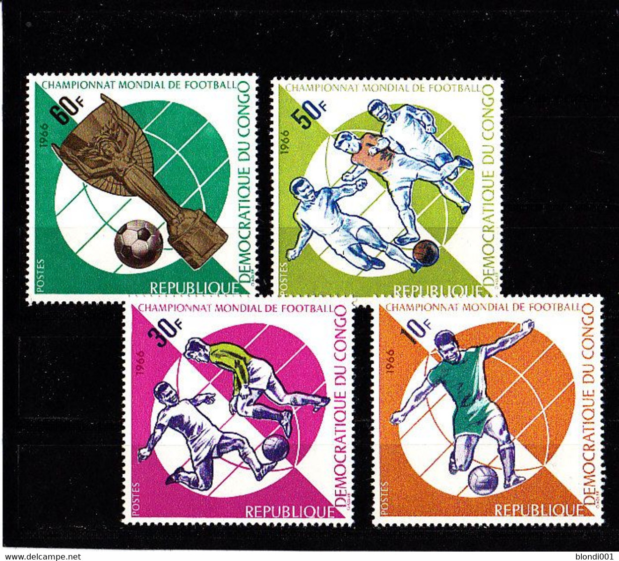 Soccer World Cup 1966 - Football - CONGO - Set 4v MNH - 1966 – Angleterre