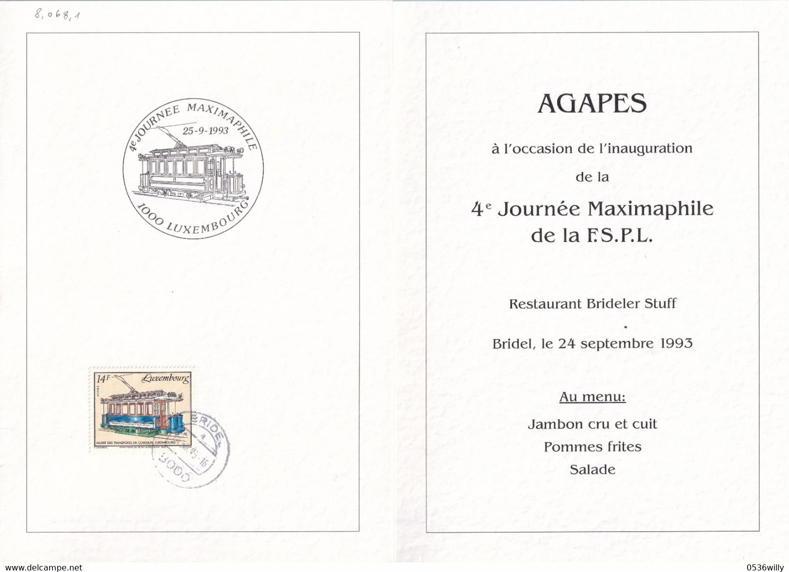 Luxembourg - Journée Maximaphile (8.068.1) - Cartas & Documentos