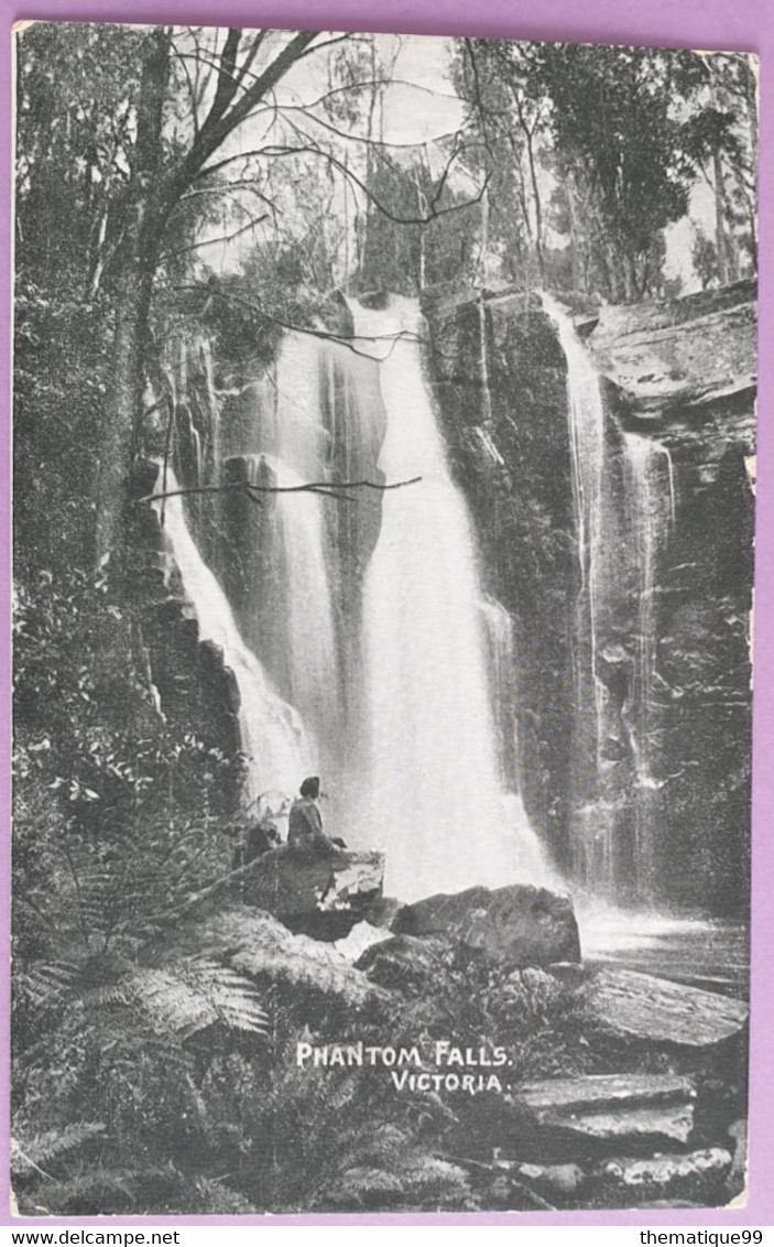 Entier Postal D'Australie (1912) Illustré Chute D'eau, Arbre, Cailloux, Phantom Falls Victoria - Autres & Non Classés