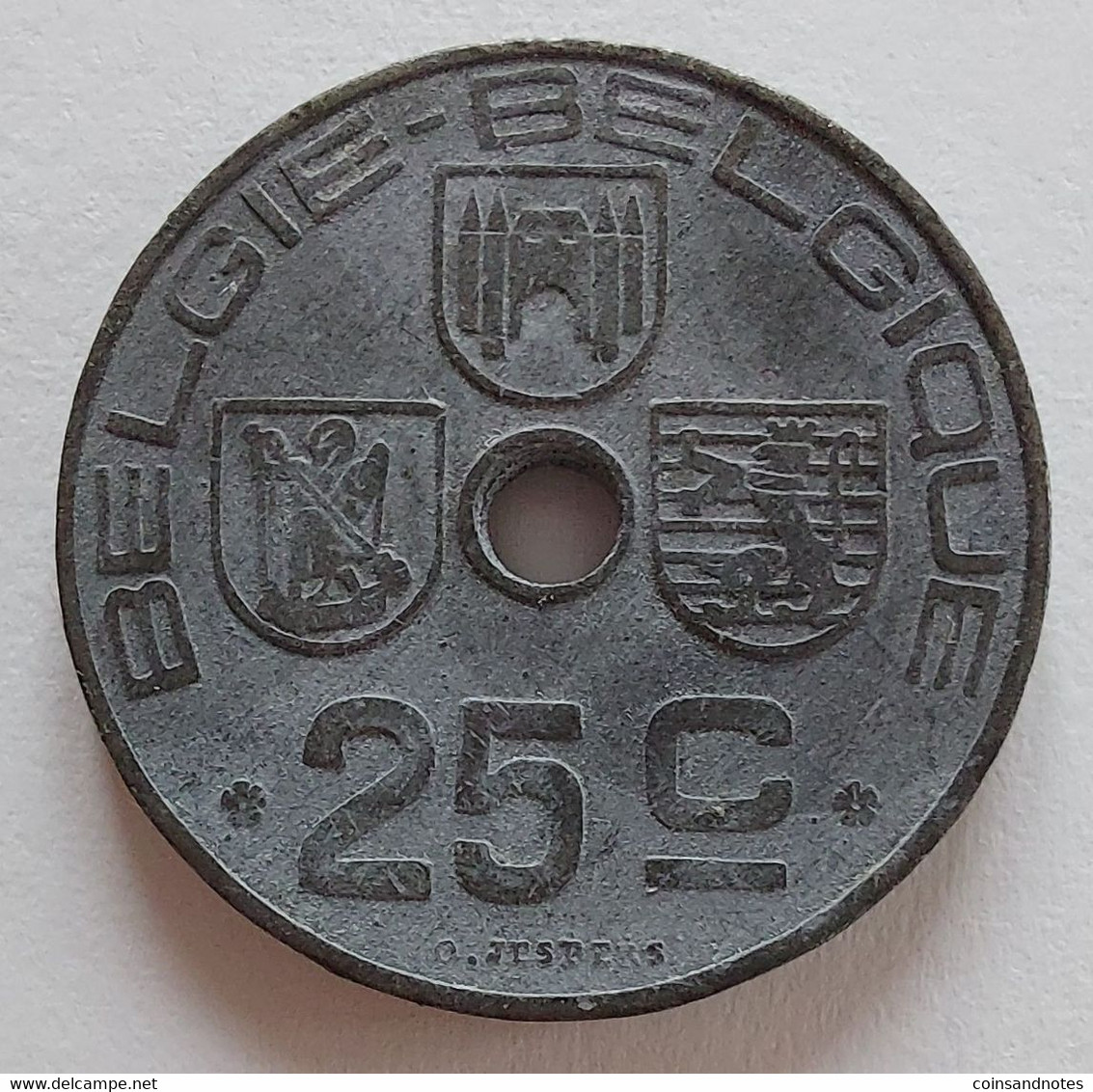 Belgium 1943 - 25 Centiem Zink/Jespers VL/FR - Leopold III - Morin 486 - Pr - 25 Cents