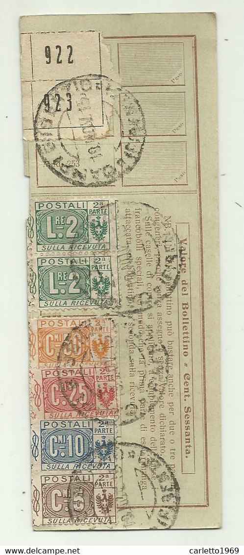 RICEVUTA PACCHI POSTALI 1915 CAMPI BISENZIO - Colis-postaux