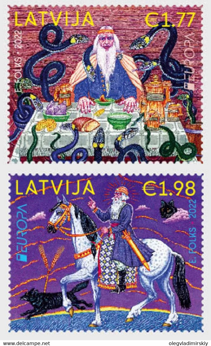 Latvia Lettland 2022 Europa CEPT Stories And Myths Set 2 Stamps Mint - 2022