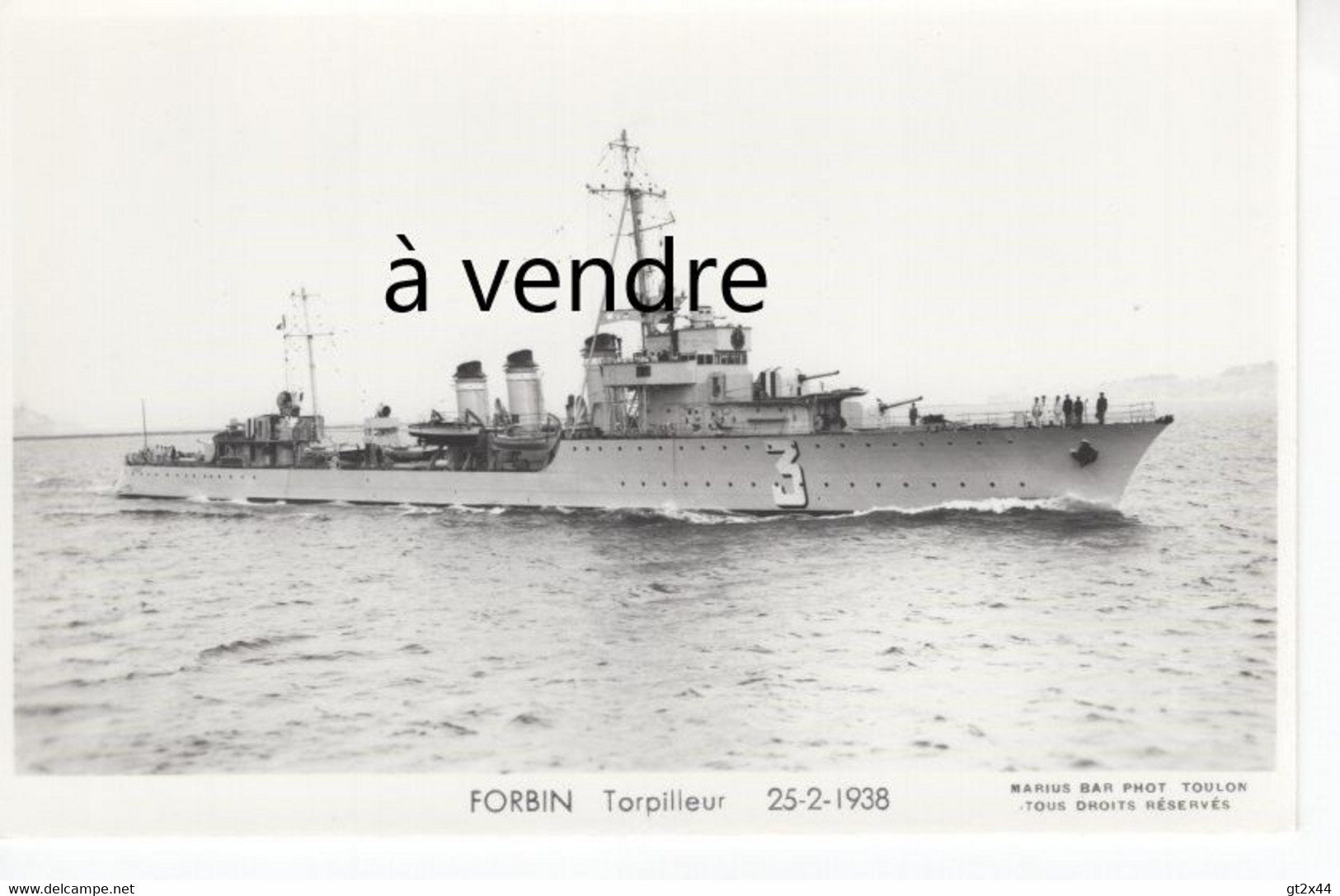 FORBIN, 3,  Torpilleur,  25-2-1938 - Warships