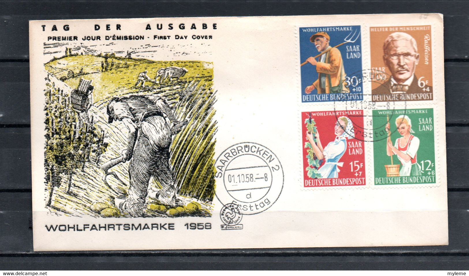 AC10-1 Sarre  FDC N° 423 à 426   Pas Commun !!! - FDC