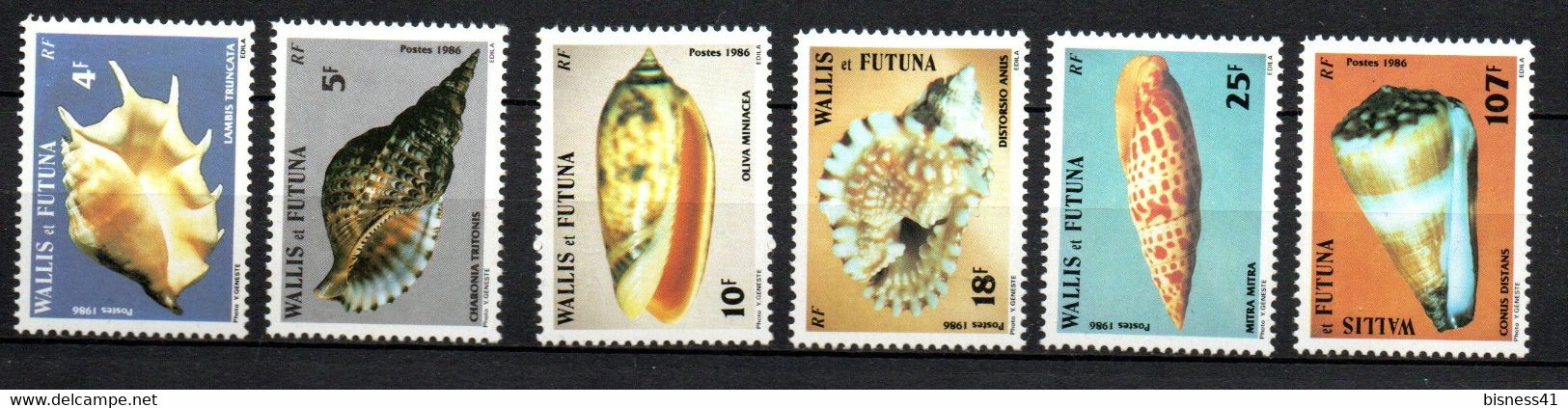 Col24  Wallis Et Futuna 1987 Coquillage  N° 360 à 365 Neuf XX MNH Cote 7,75€ - Nuevos