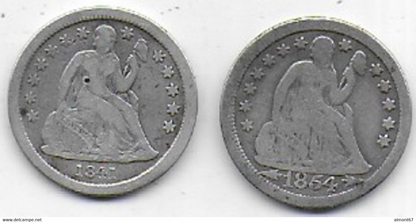 Etats Unis  - Dime  1841 Et 1854 O - 1837-1891: Seated Liberty (Libertà Seduta)