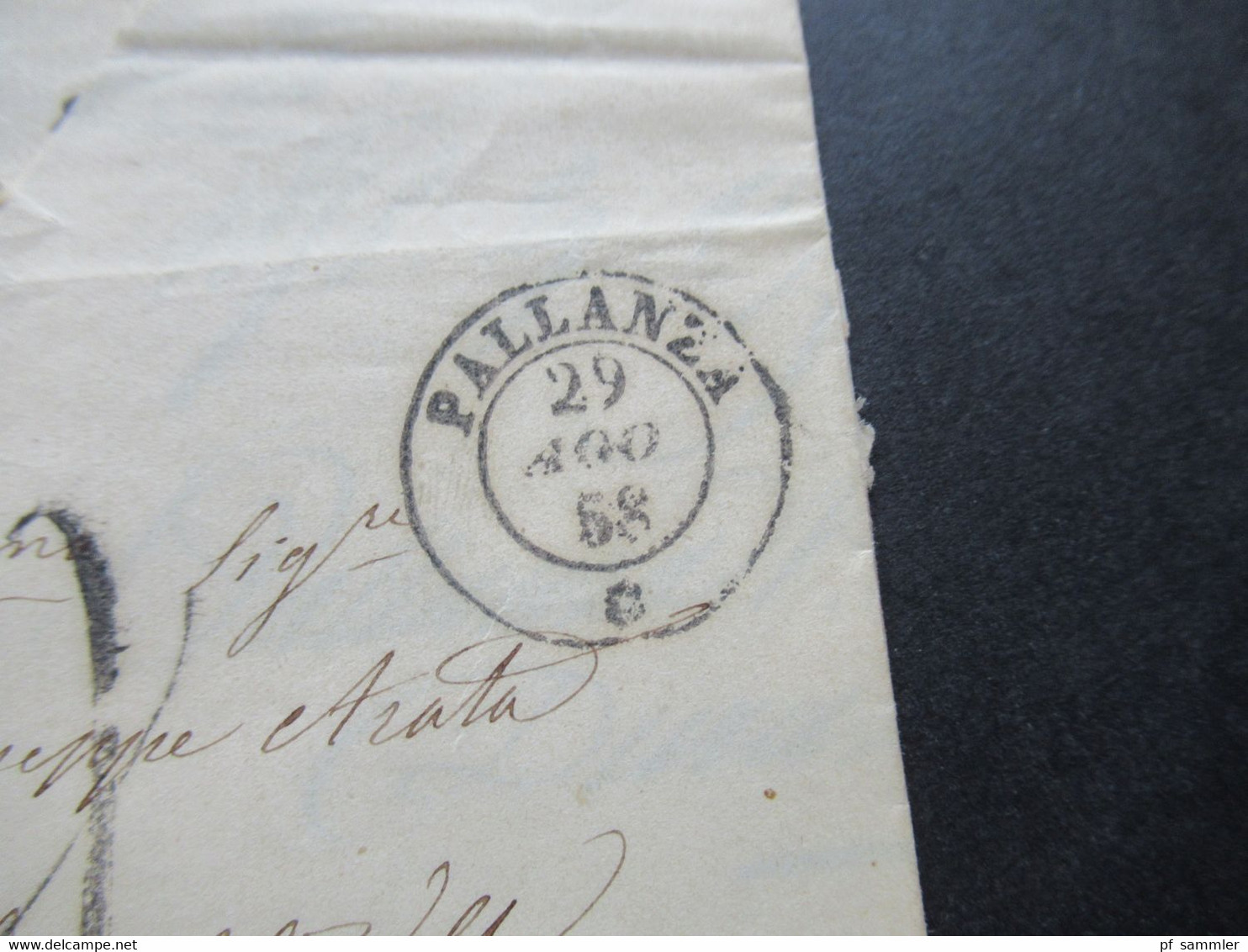 Italien Klassik 1858 Stempel Pallanza Und Ank. Stempel Genova Arrivo Faltbrief Mit Inhalt - Lombardo-Veneto