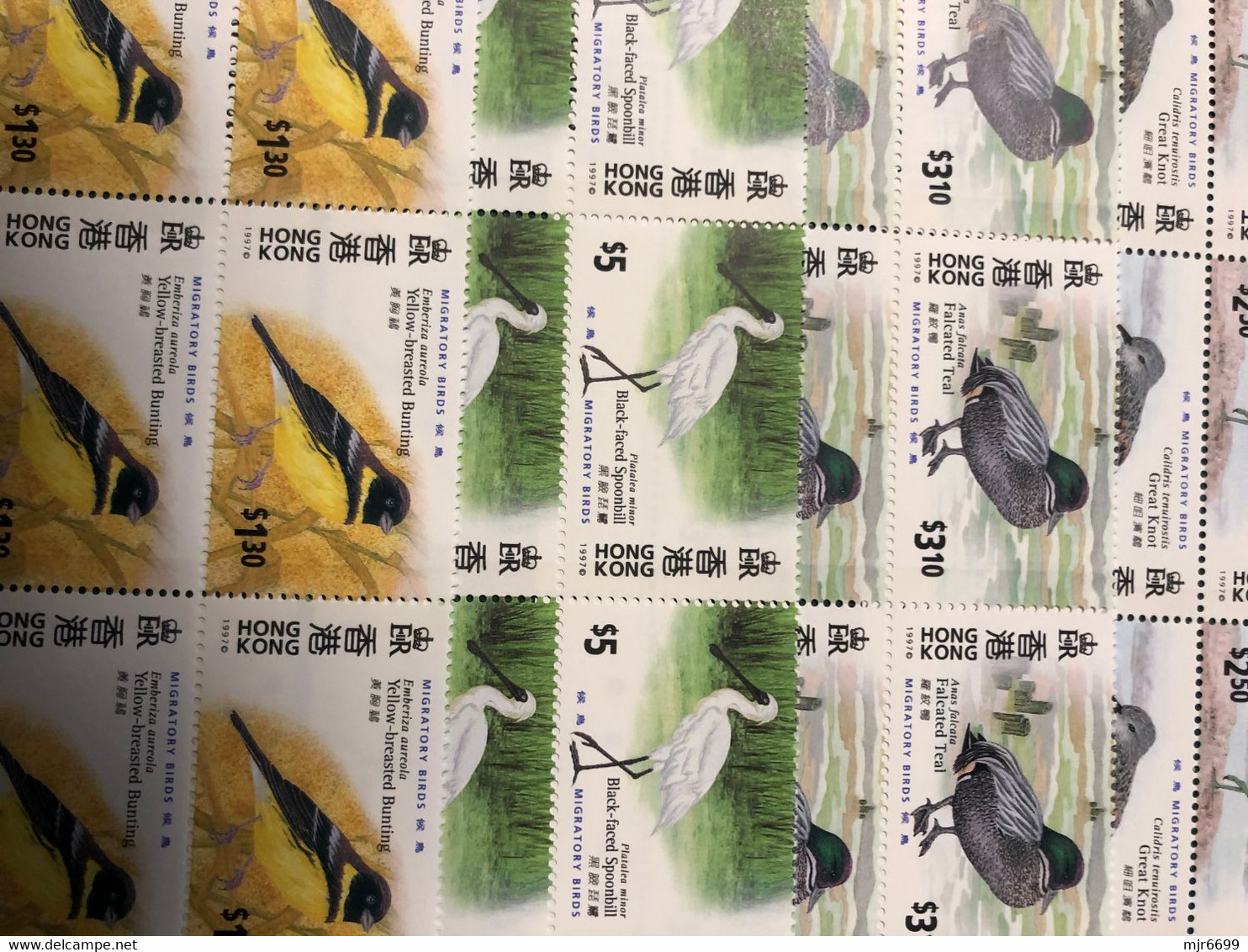 HONG KONG STAMPS IN 2 BLOCKS OF 4 + 1 BLOCK OF 6 OF BIRDS STAMPS. - Lots & Serien