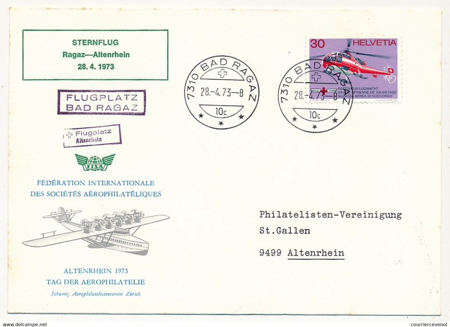 SUISSE - 6 Env. Affr 30c Hélicoptère - Garde Aérienne De Sauvetage - Cachets Spéciaux, Premier Vol, Omec 1973/1975 - Storia Postale