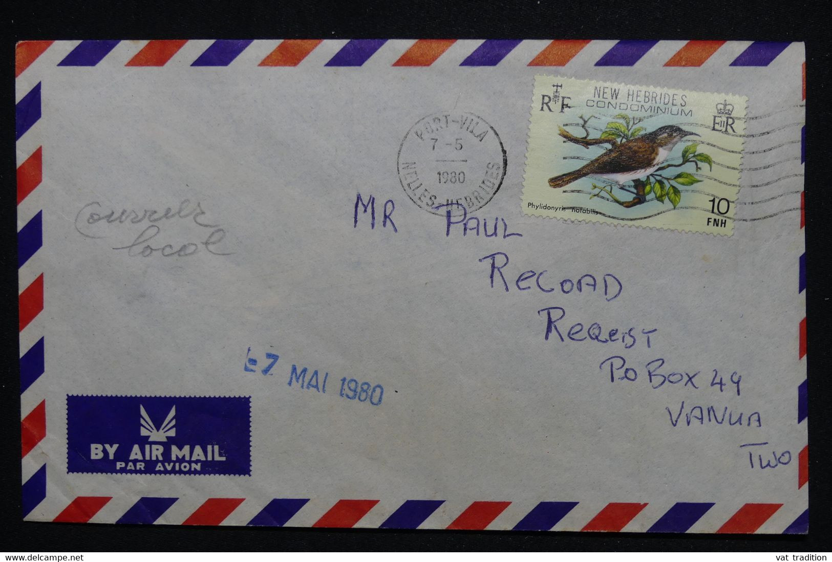 NOUVELLES HÉBRIDES - Enveloppe De Port Vila Pour Vanuatu En 1980  - L 119717 - Storia Postale