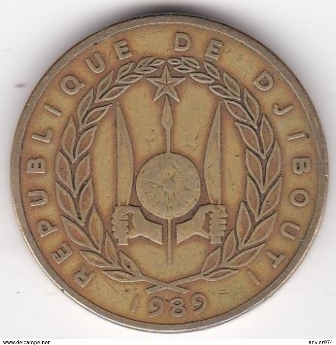 République De Djibouti 500 Francs 1989, Bronze-aluminium, KM# 27 - Gibuti