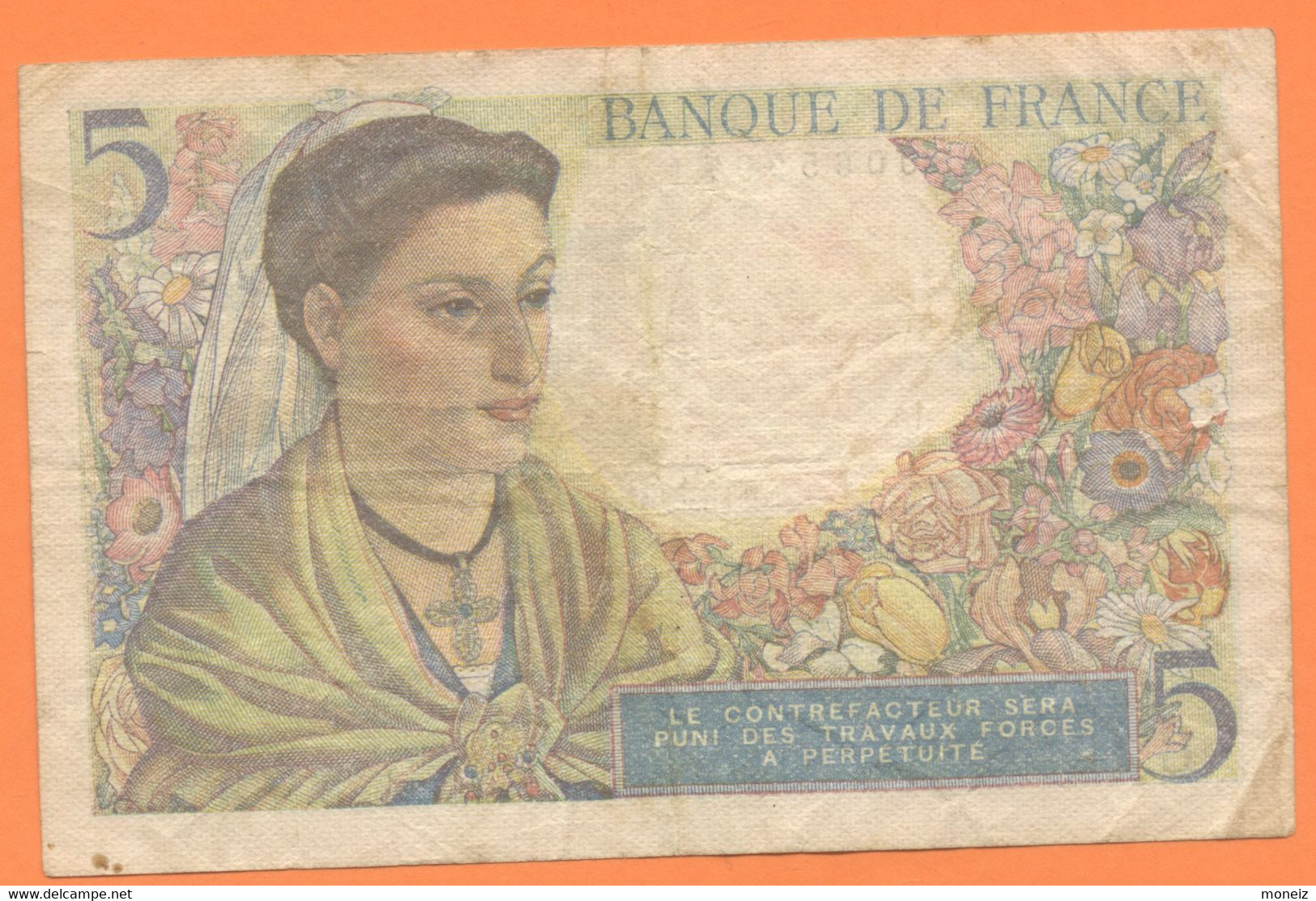 BILLET 5 FRANCS  BERGER 5 /04 /1945 - 5 F 1943-1947 ''Berger''