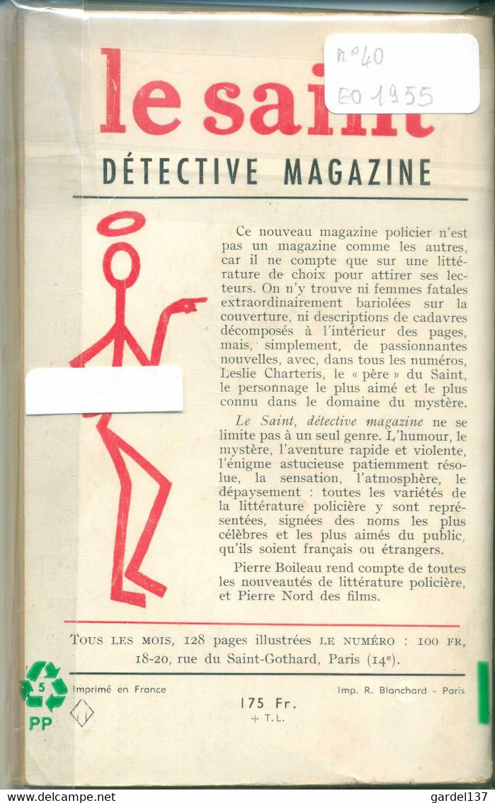 Leslie Charteris Le Saint Et Le Perroquet Vert (Saint's Truth Is Under Rain) 1955 EO - Arthème Fayard - Le Saint