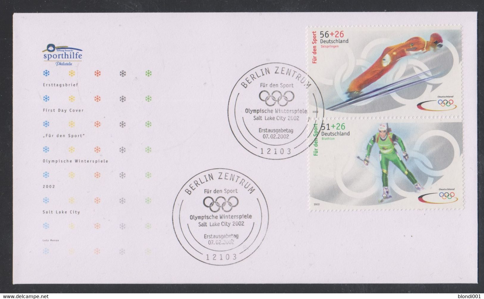 Olympics 2002 - Biathlon- GERMANY - FDC Cover - Hiver 2002: Salt Lake City