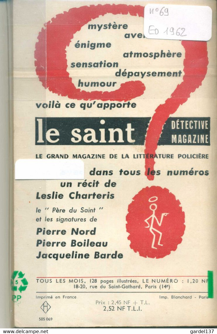 Leslie Charteris Les Atouts Du Saint 1962 EO - Arthème Fayard - Le Saint
