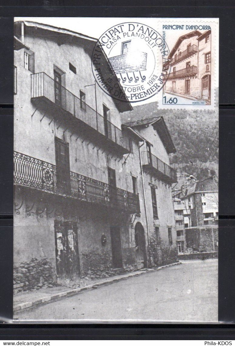 " ARCHITECTURE ANDORRANE : MAISON PLANDOLIT " Sur Carte Maximum D'ANDORRE De 1986 N°YT 326. Voir Les Scans. CM - Cartes-Maximum (CM)