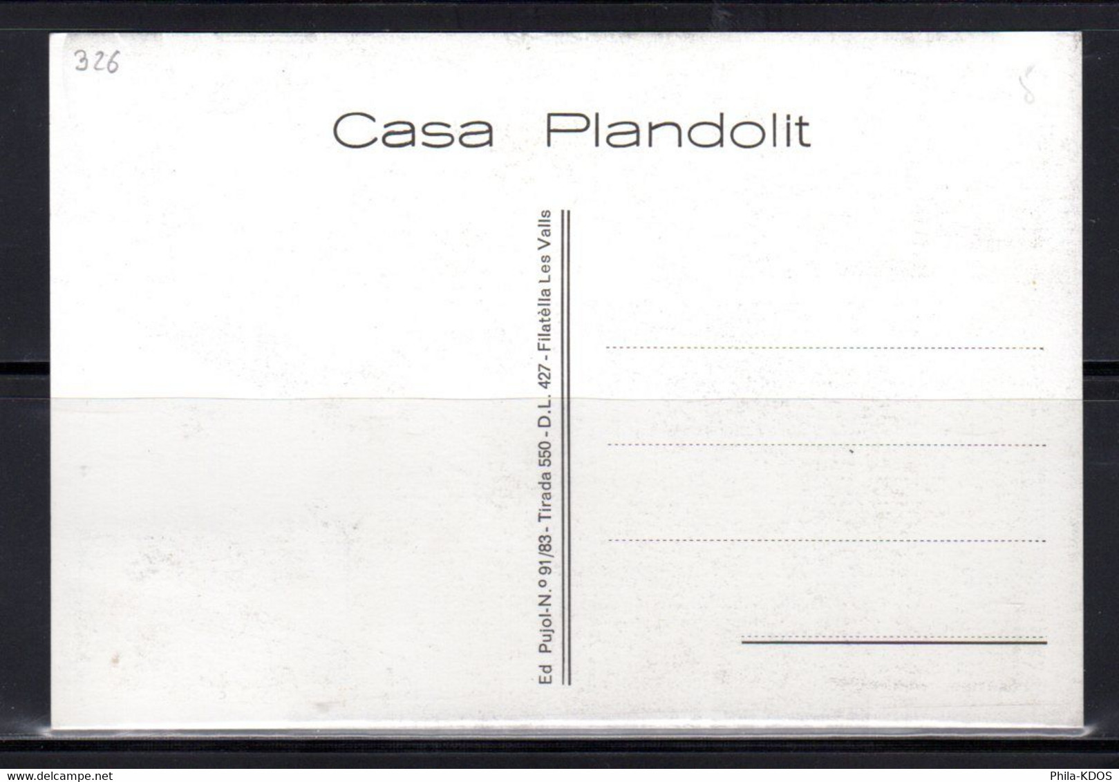 " ARCHITECTURE ANDORRANE : MAISON PLANDOLIT " Sur Carte Maximum D'ANDORRE De 1986 N°YT 326. Voir Les Scans. CM - Cartes-Maximum (CM)