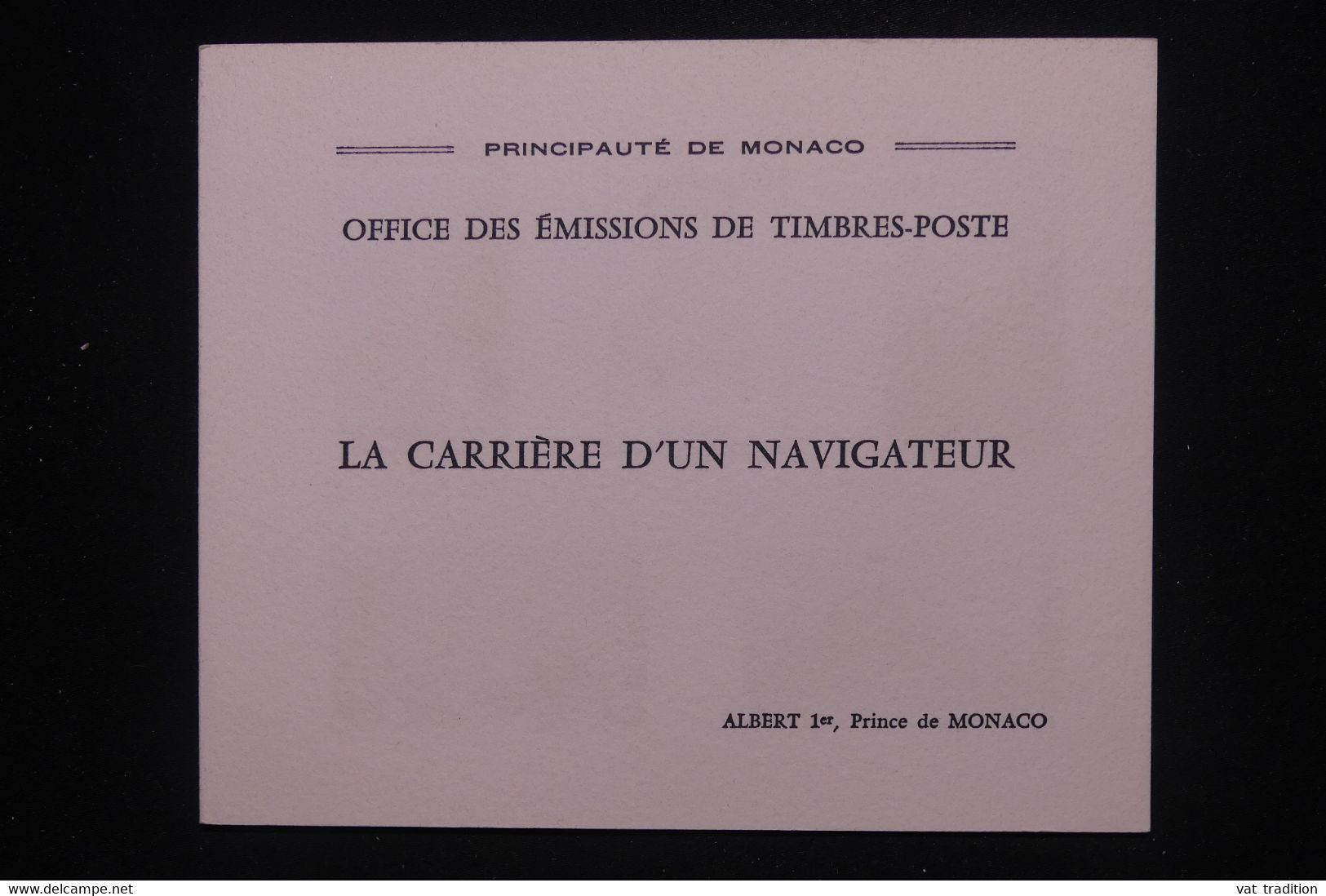 MONACO - Document Offert Par La Poste Aux Abonnés - La Carrière D'un Navigateur " - L 119810 - Briefe U. Dokumente