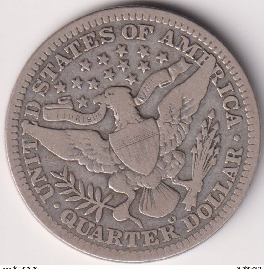 1908 O , BARBER QUARTER - 1892-1916: Barber