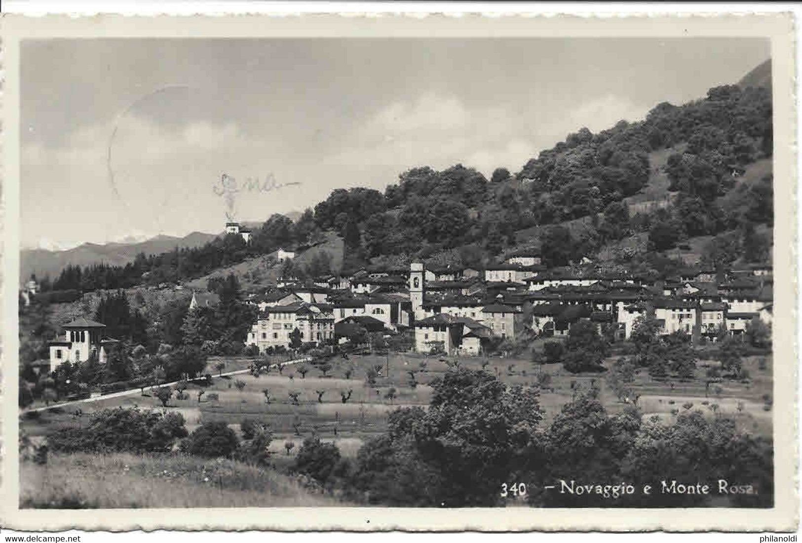 Novaggio E Monte Rosa, Timbro ISTITUTO MILITARE DI CURA, NOVAGGIO 1933. - Novaggio