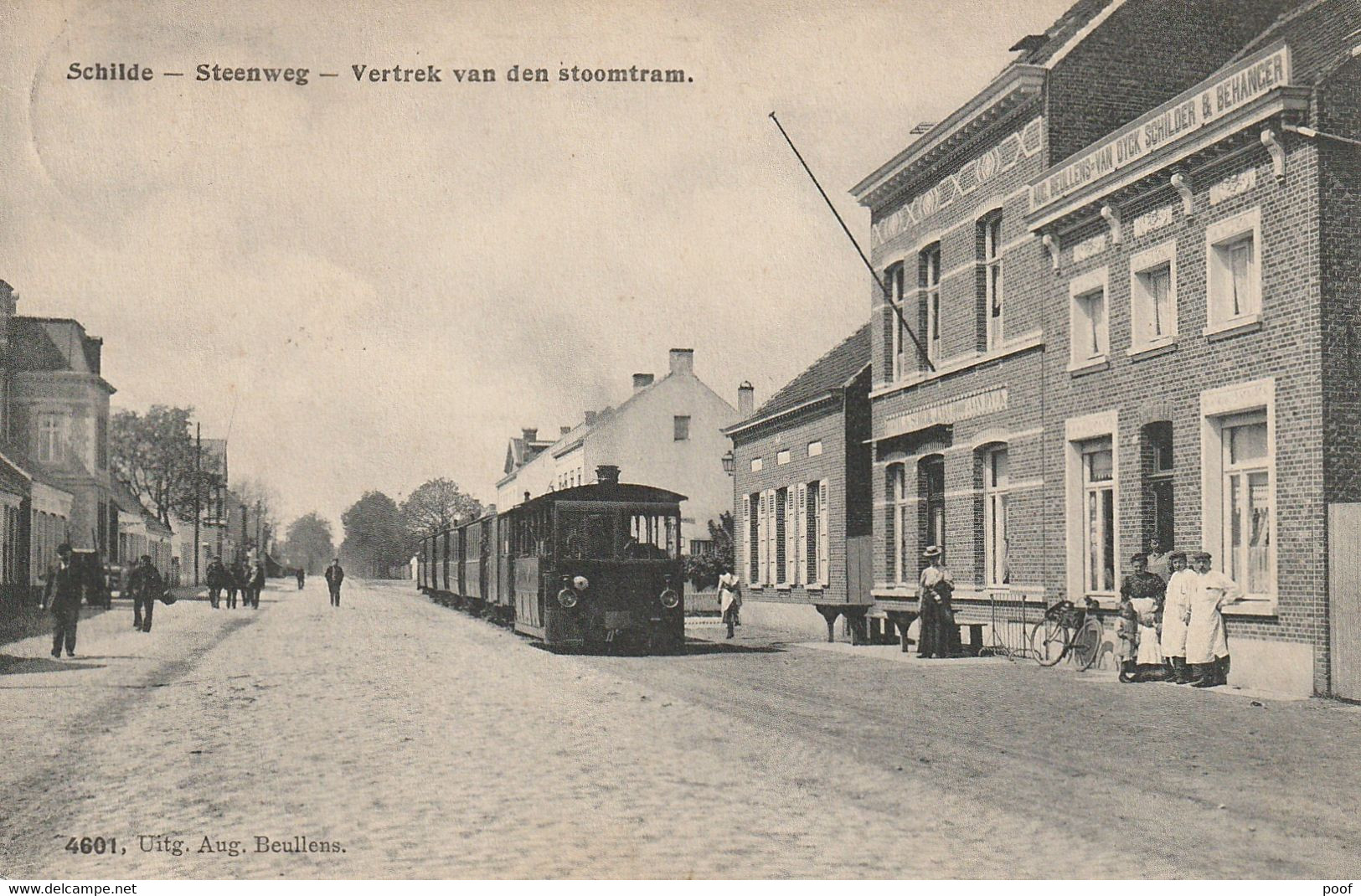 Schilde : Steenweg . Vertrek Van Den Stoomtram --- 1910 - Schilde