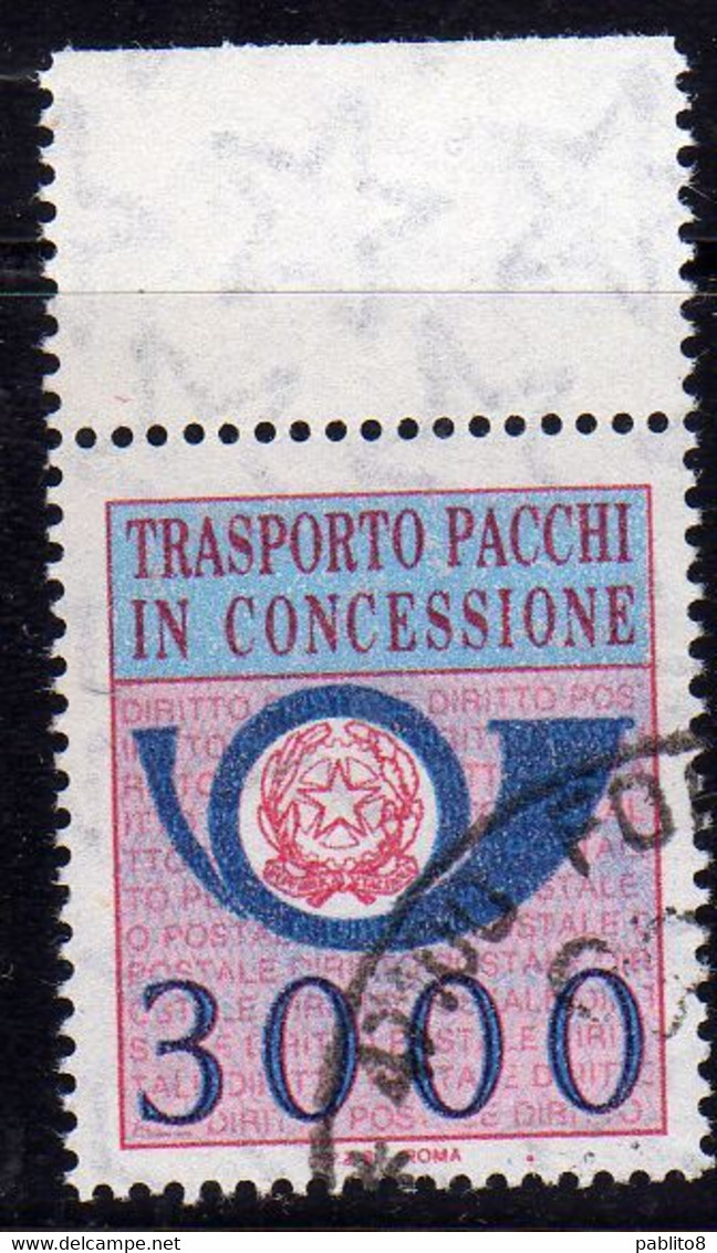 ITALIA REPUBBLICA ITALY REPUBLIC 1984 PACCHI IN CONCESSIONE PARCEL POST STELLE STARS LIRE 3000 USATO USED OBLITERE' - Colis-concession