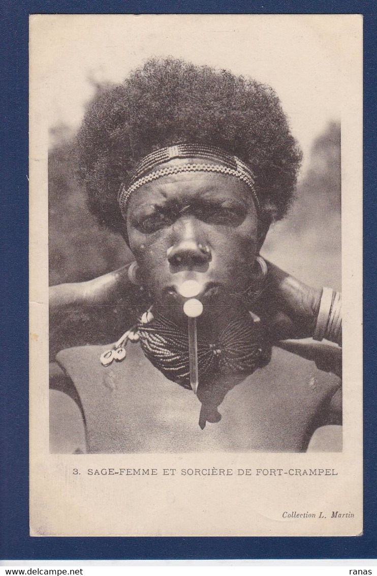 CPA Fétiche Fétichisme Afrique Noire écrite Femme Woman Sage Femme Et Sorcière De Fort Crampel - Unclassified