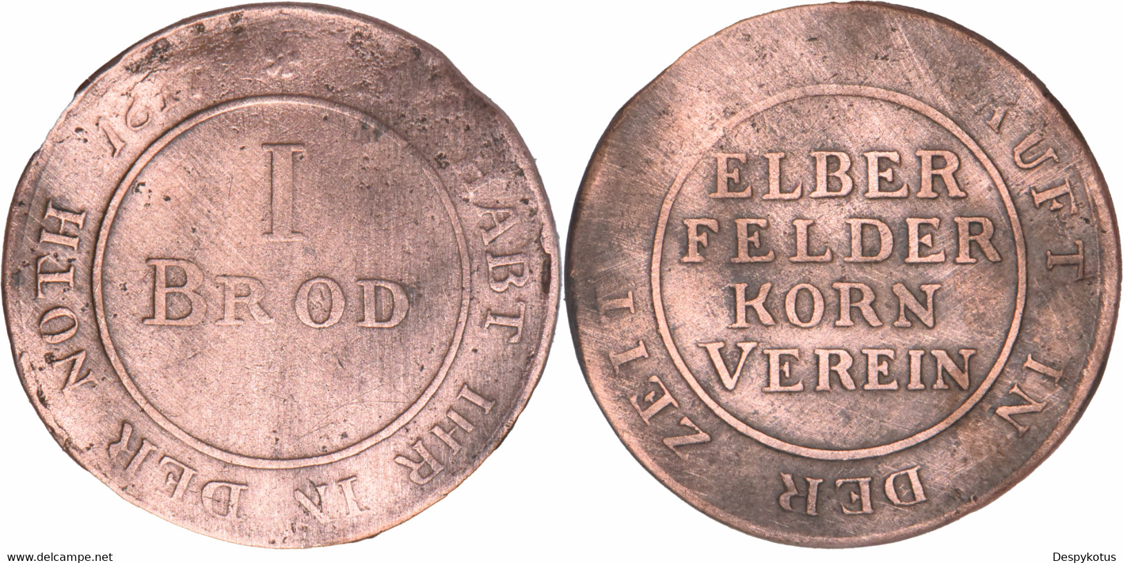 Allemagne - 1816 - SO HABT IHR IN DER NOTH I BROD - KAUFT IN DER ZEIT 1816 - ELBER FELDER KORN VEREIN - 03-067 - Monetary/Of Necessity
