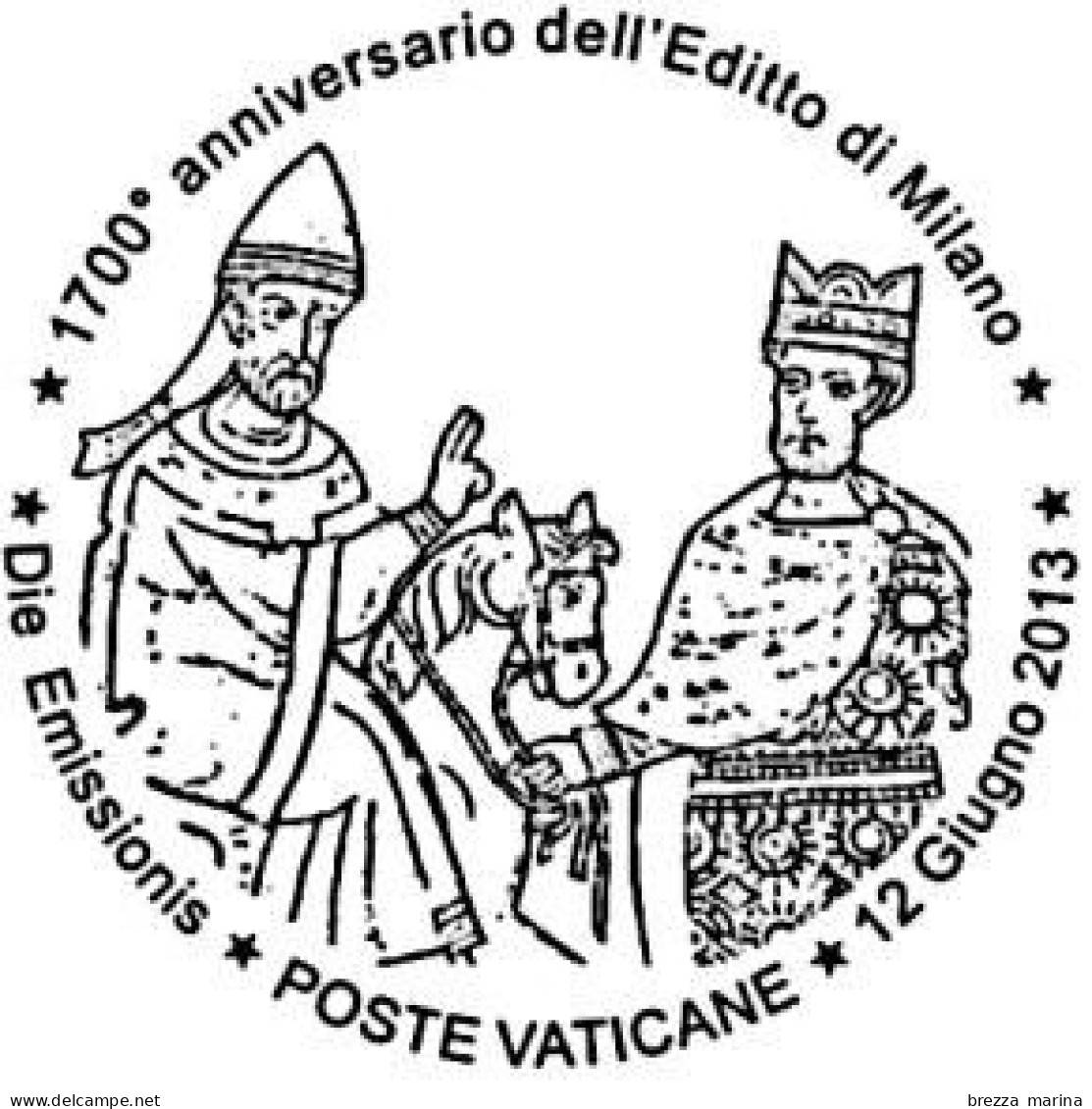 VATICANO - Usato - 2013 - 1700° Dell'Editto Di Milano (congiunta Con L'Italia) - Costantino I E Papa Silvestro - 2.50 - Usados
