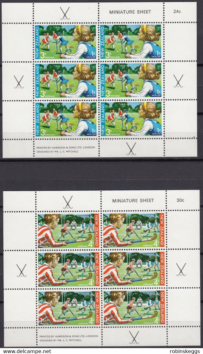 NEW ZEALAND 1971 Health, Set Of 2 Miniature Sheets MNH - Jockey (sobre Hierba)