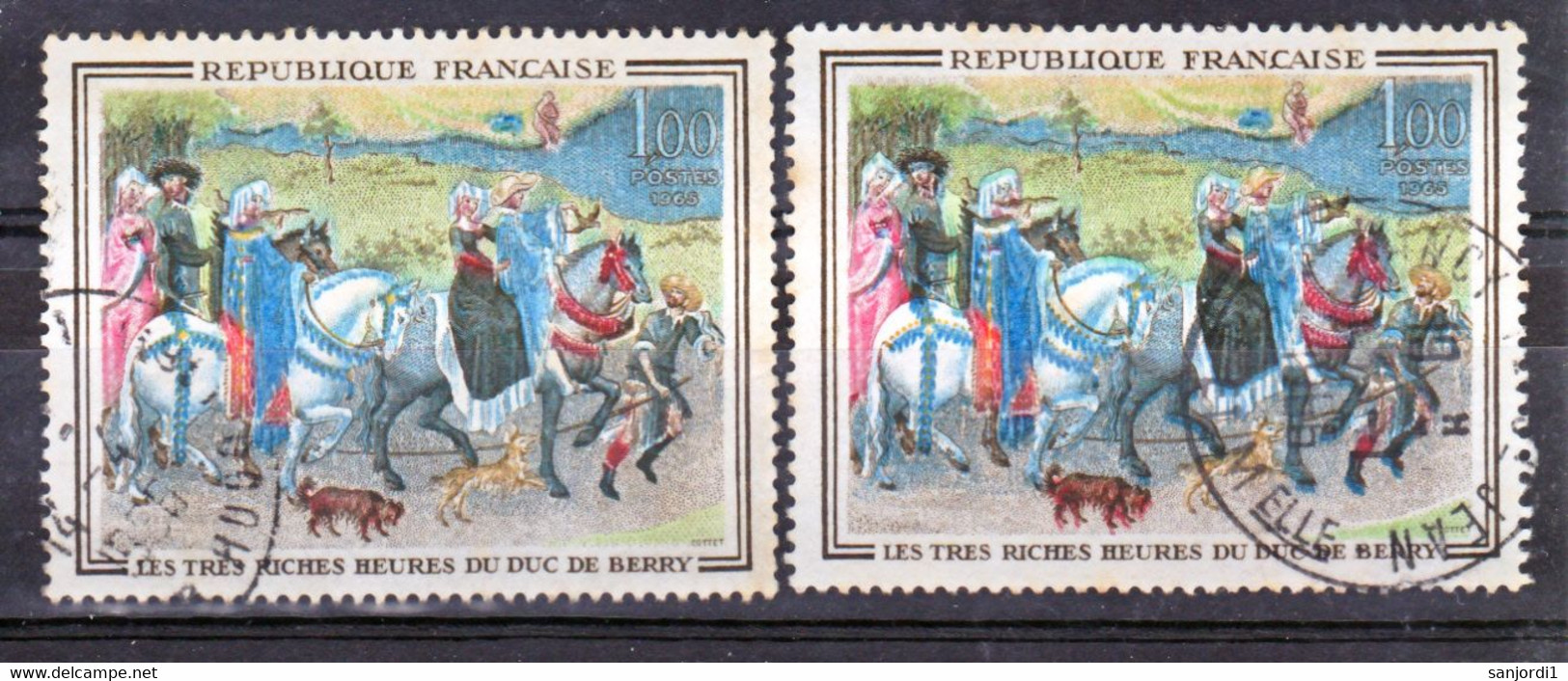 France  1457c Rouge Très Décalé Et Normal Oblitéré Used - Gebraucht