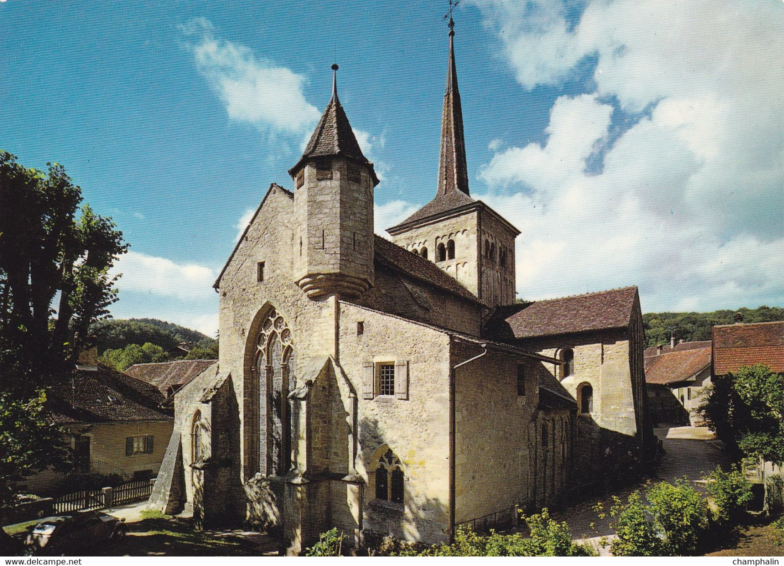 Romainmôtier - L'Eglise - Voiture Citroën 2CV - Romainmôtier-Envy