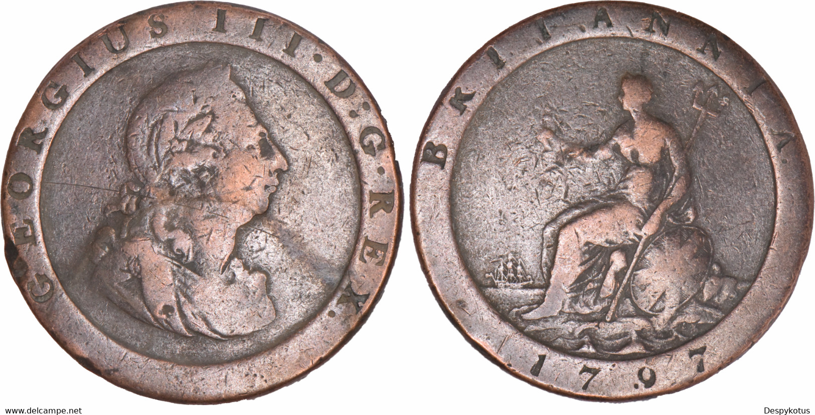 Grande-Bretagne - 1797 - 1 Penny - Georgius III - KM#618 - 03-074 - C. 1 Penny