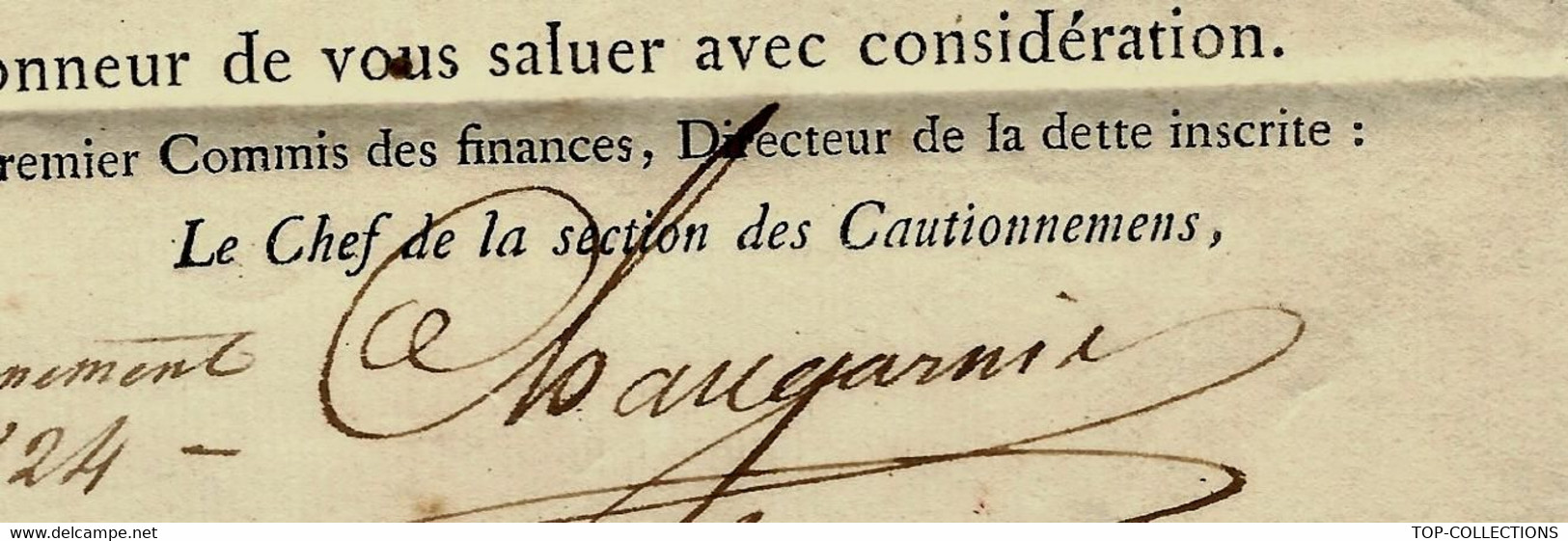 1824 ENTETE PARIS MINISTERE DES FINANCES Sign. Pour Mr Le Procureur Du Roi Toulouse Haute Garonne - Documentos Históricos