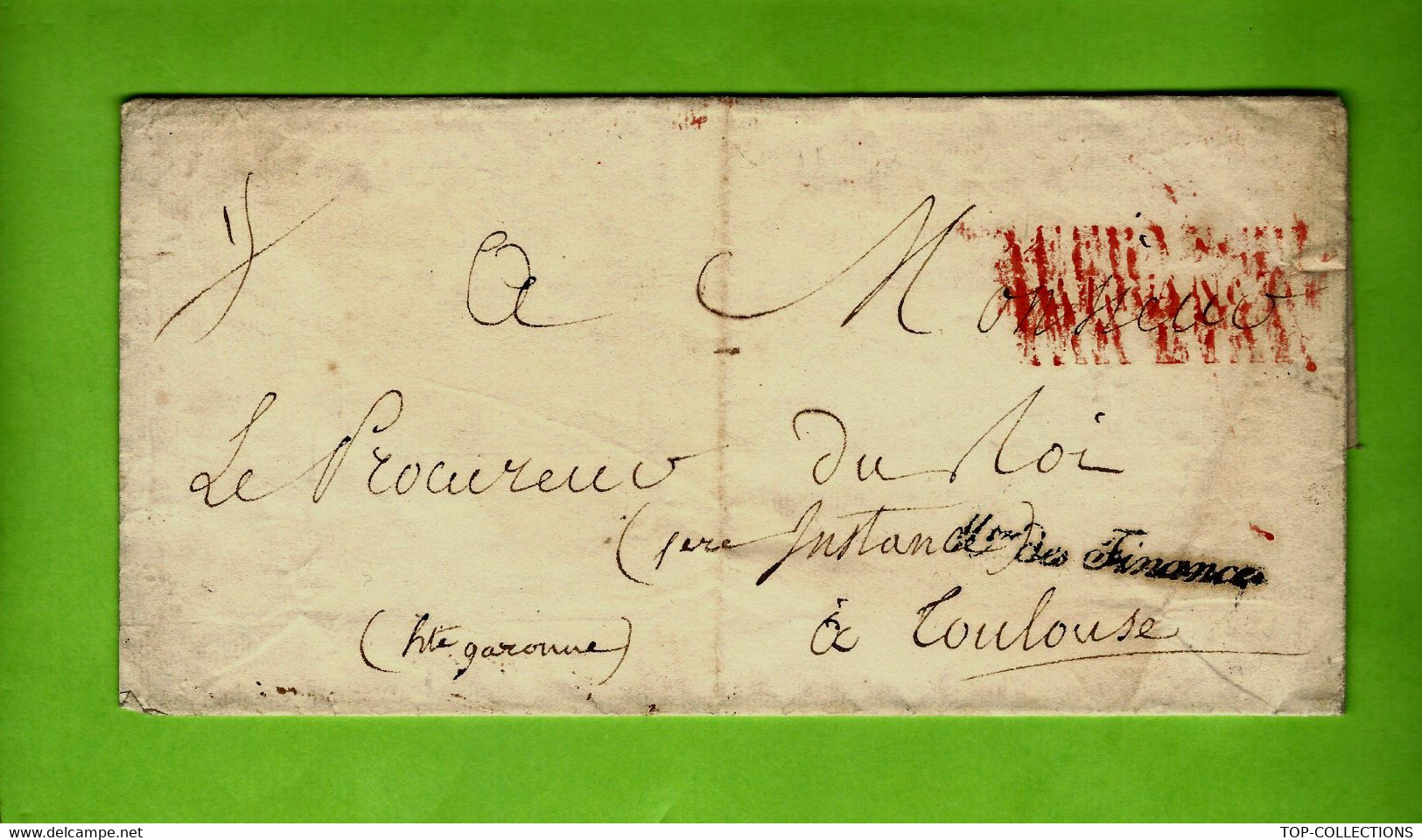 1824 ENTETE PARIS MINISTERE DES FINANCES Sign. Pour Mr Le Procureur Du Roi Toulouse Haute Garonne - Documents Historiques