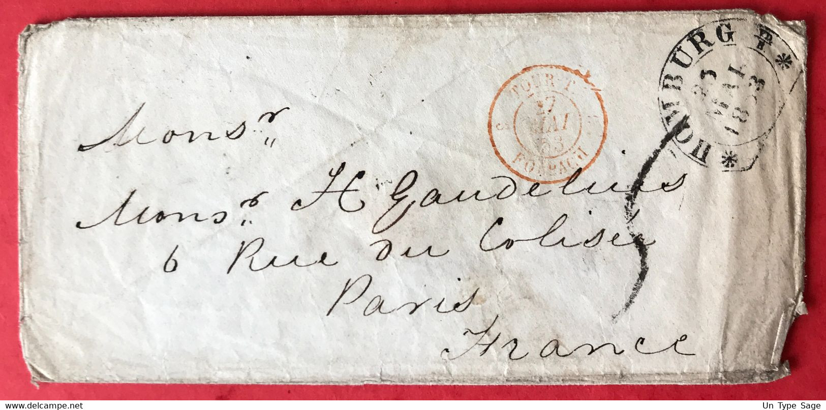 Allemagne (TOUR ET TAXIS) Sur Enveloppe De Homburg 25.5.1853 + TAD TOUR T. FORBACH 27.5.1853 - (C006) - Lettres & Documents