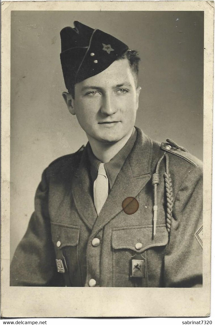 Carte Photo : Soldat Français En Allemagne 1952 , " Beret Avec L'étoile De David N°24 " Fait à Reutlingen - Reutlingen