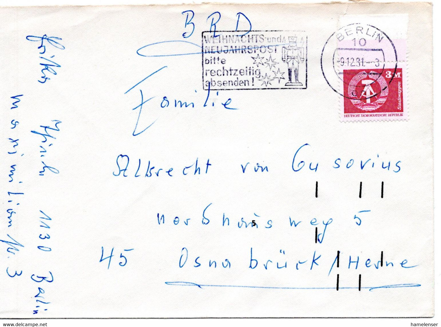 58201 - DDR - 1981 - 3M Kl.Wappen EF A Bf BERLIN - ... -> Westdeutschland - Briefe U. Dokumente