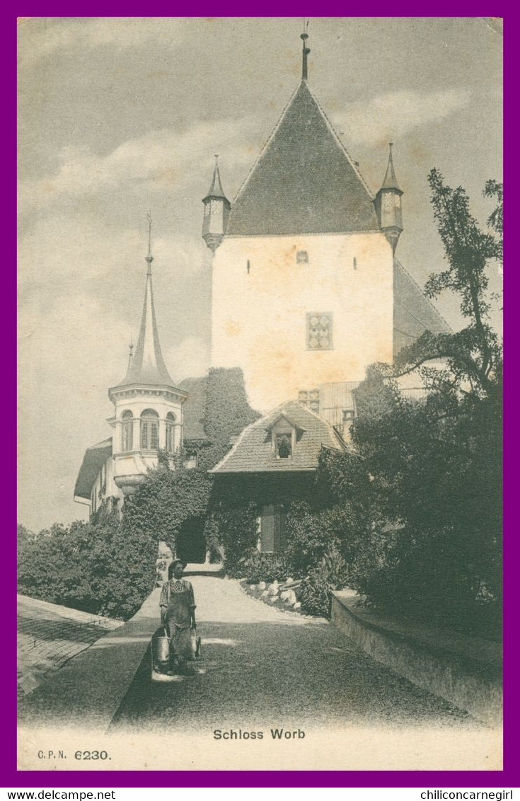 Schloss Worb - Laitier - Animée - Edit. C.P.N. N° 6230 - 1905 - Worb