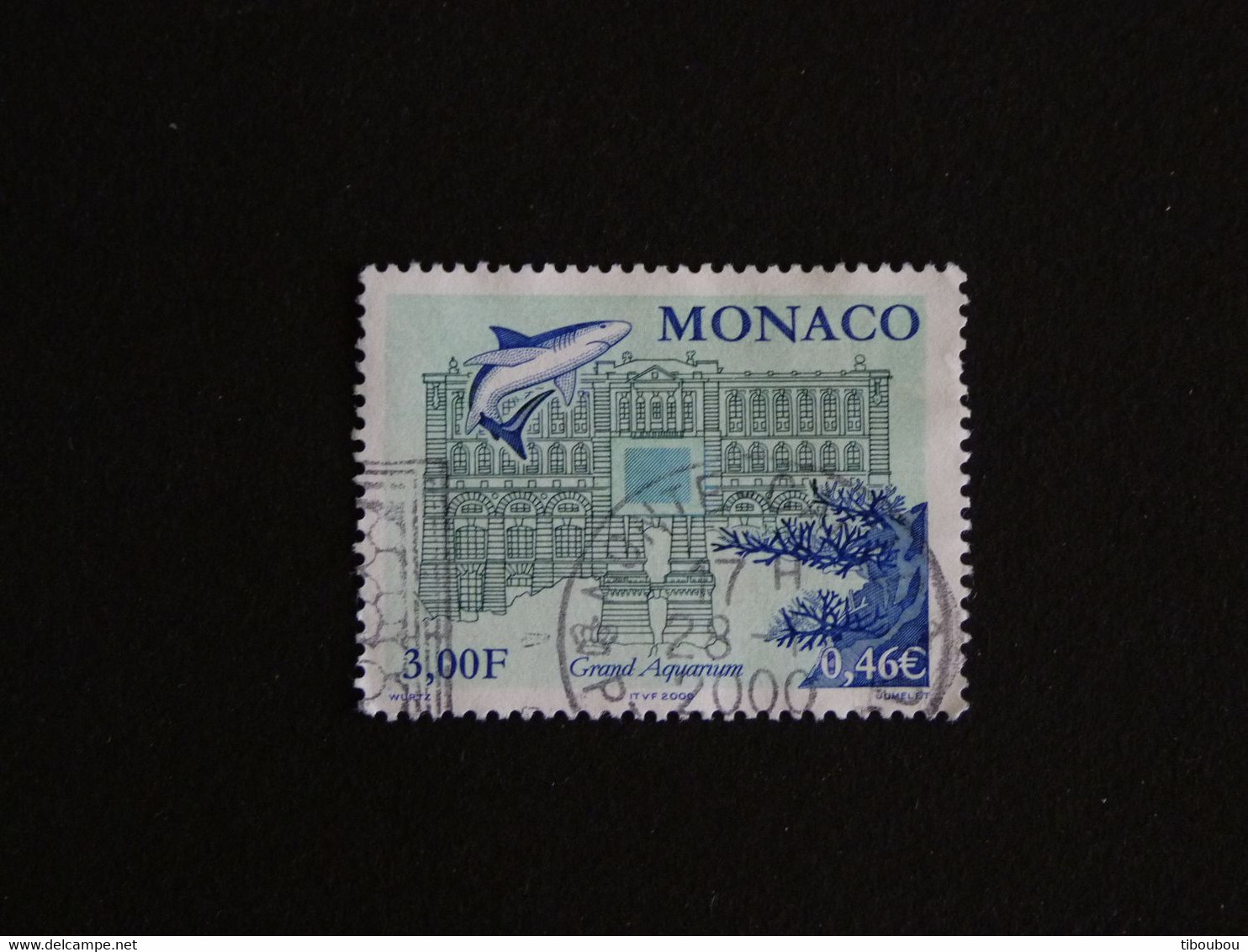 MONACO YT 2268 OBLITERE - NOUVEL AQUARIUM MUSEE OCEANOGRAPHIQUE REQUIN SHARK - Used Stamps