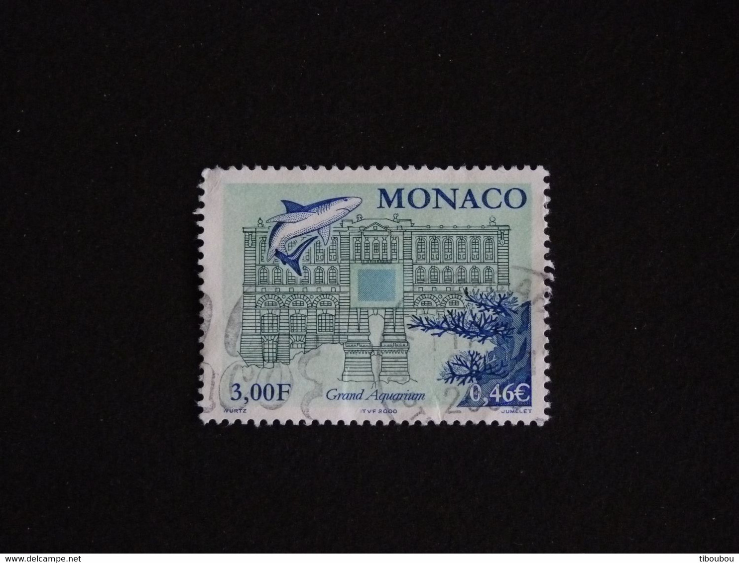 MONACO YT 2268 OBLITERE - NOUVEL AQUARIUM MUSEE OCEANOGRAPHIQUE REQUIN SHARK - Used Stamps