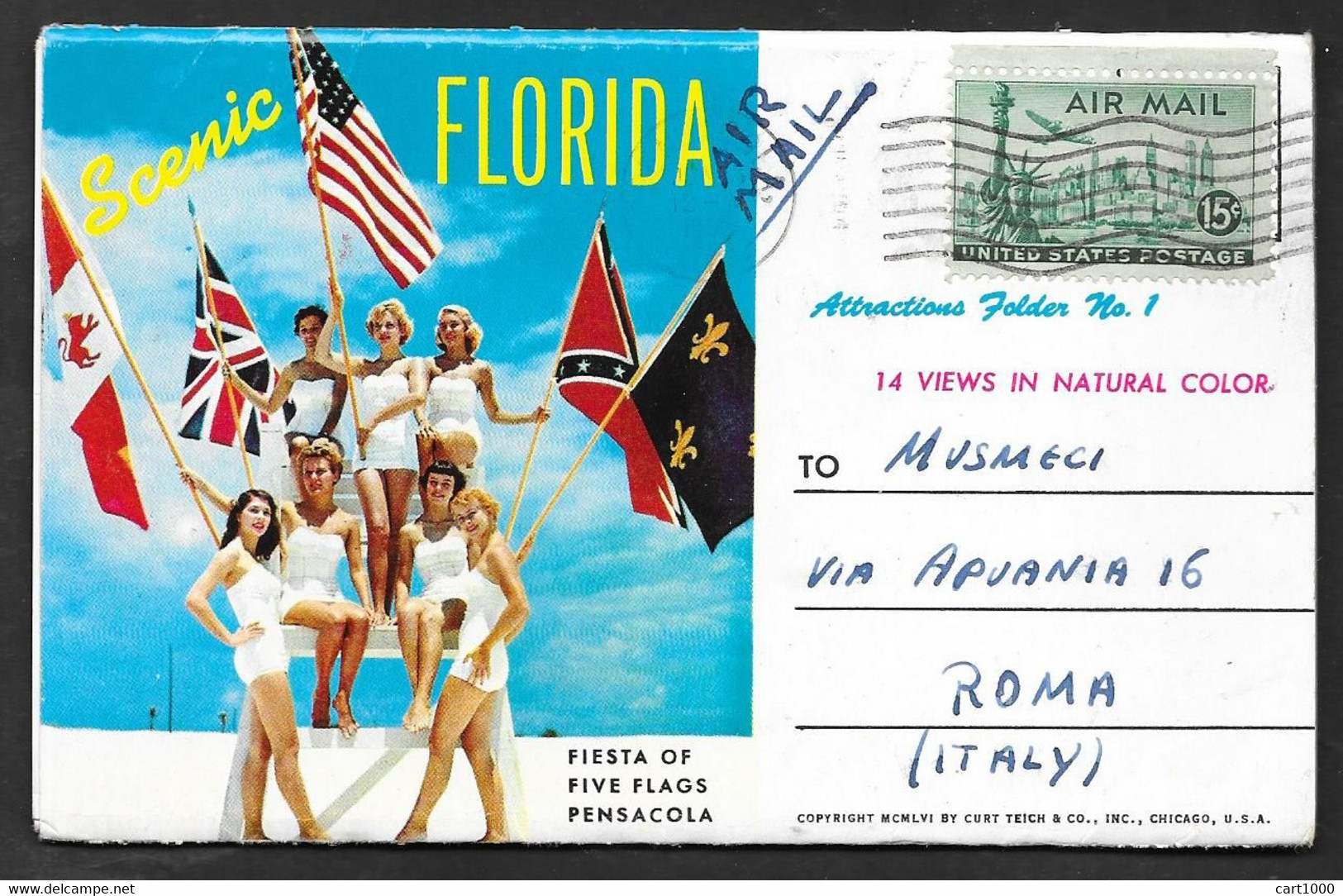 FLORIDA PENSACOLA, DAYTONA OCALA ORLANO ETC. 1957 MULTIVEDUTE MULTI-VIEWS N°D878 - Pensacola